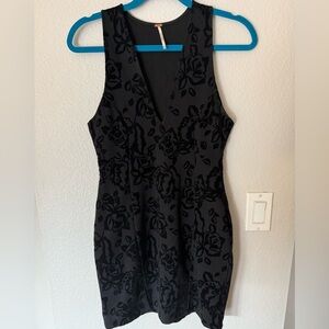 Free People Elegant Black Floral Dress